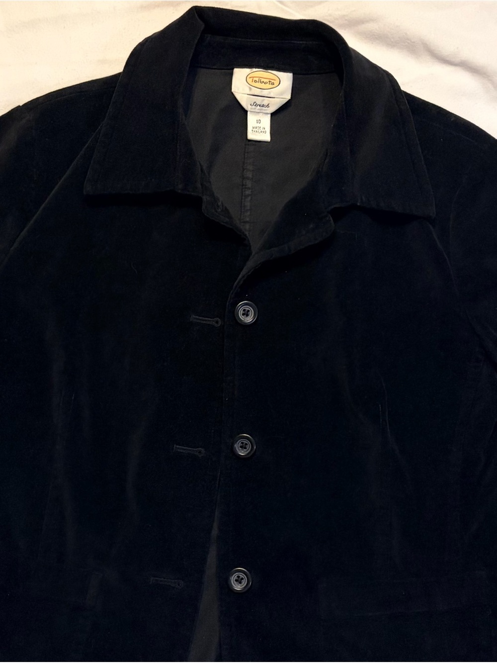 Vintage Talbots Black Velvet Button-Front Blazer